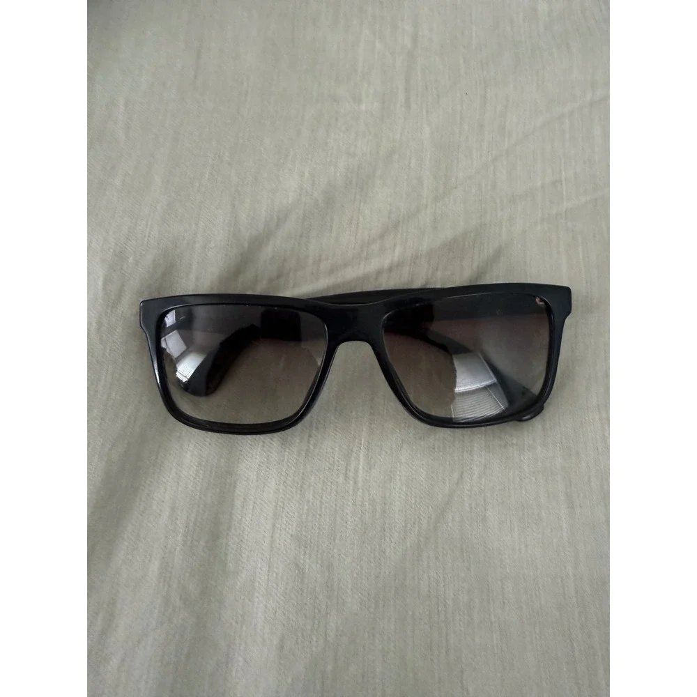 Prada SPR01P Black Square Sunglasses Gradient Lens Silver Logo Made in Italy
